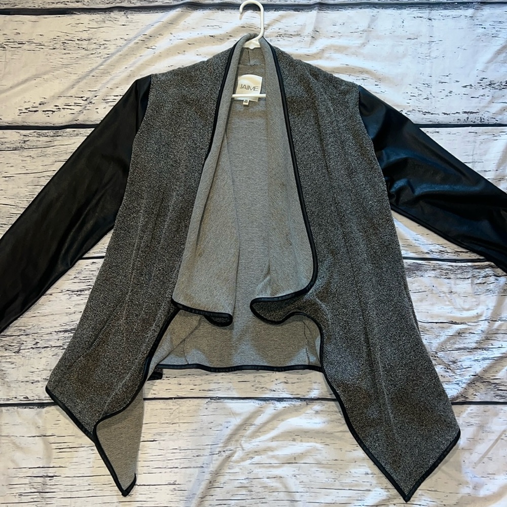 Jaime Faux Leather Cardigan Sweater Jacket Size 2x